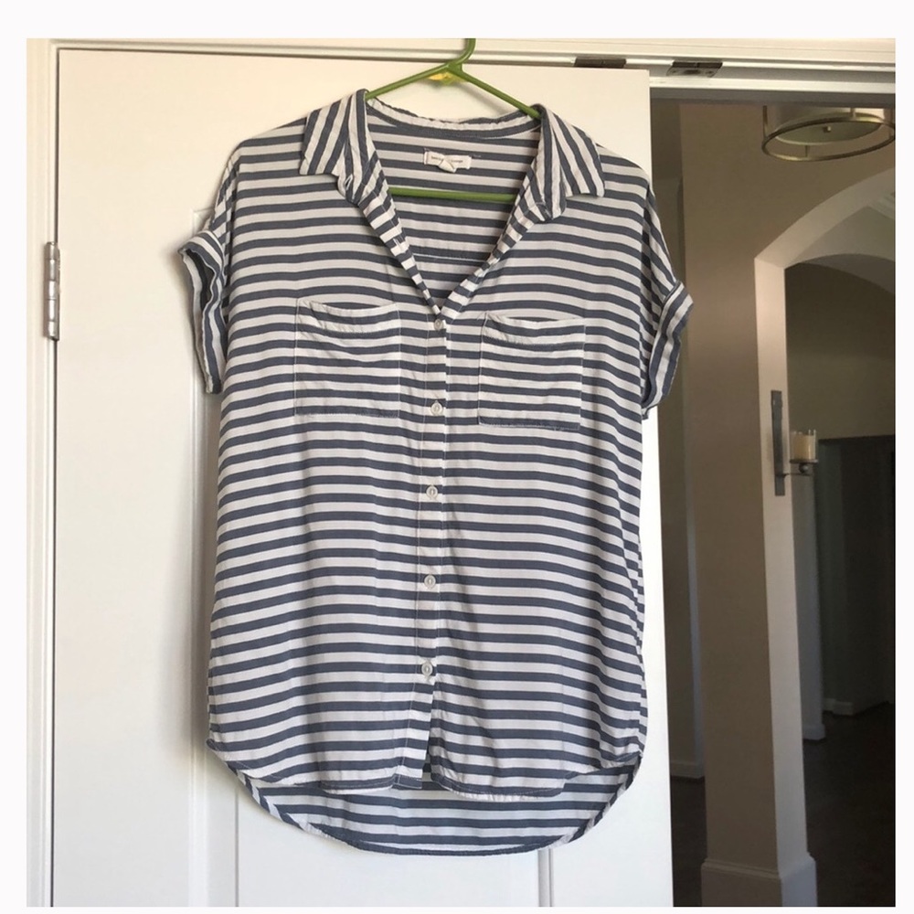 Beachlunchlounge striped button short sleeve shirt